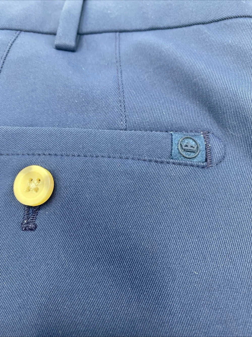 Peter Millar Chino Shorts Casual Dress Men's 36 Blue Moisture Wicking Golf